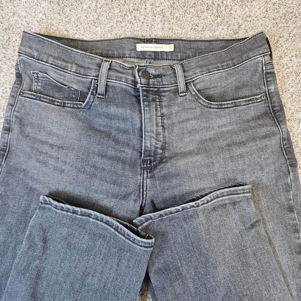 Levis 314 Shaping Straight Jeans Womens 31x32 Gray Washed Denim Mid Rise